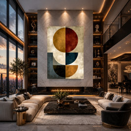 Arte abstracto geométrico Zen japonés para pared
