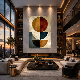 Arte abstracto geométrico Zen japonés para pared