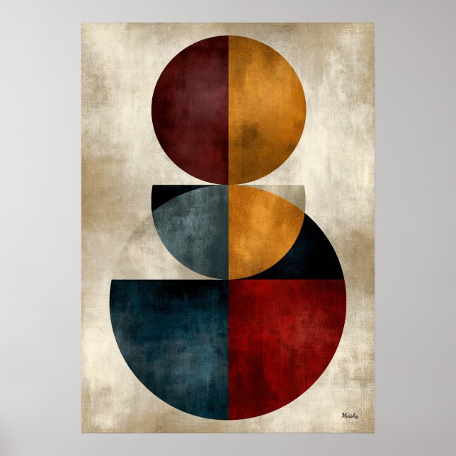 Arte abstracto geométrico Zen japonés para pared (Frente)