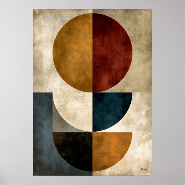 Arte abstracto geométrico Zen japonés para pared (Frente)