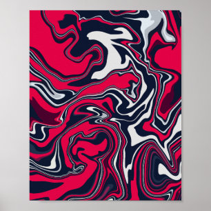 Arte abstracto giratorio en rojo, negro y blanco