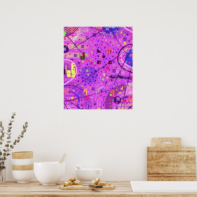 Arte abstracto: Glitch púrpura (Cocina)