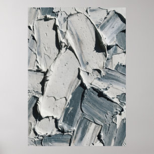 Arte abstracto gris con relieve Impresión de art