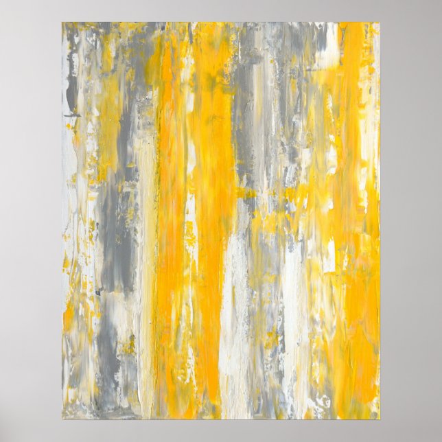 Arte abstracto gris y amarillo (Frente)