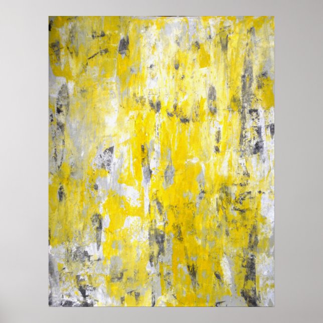 Arte abstracto gris y amarillo (Frente)