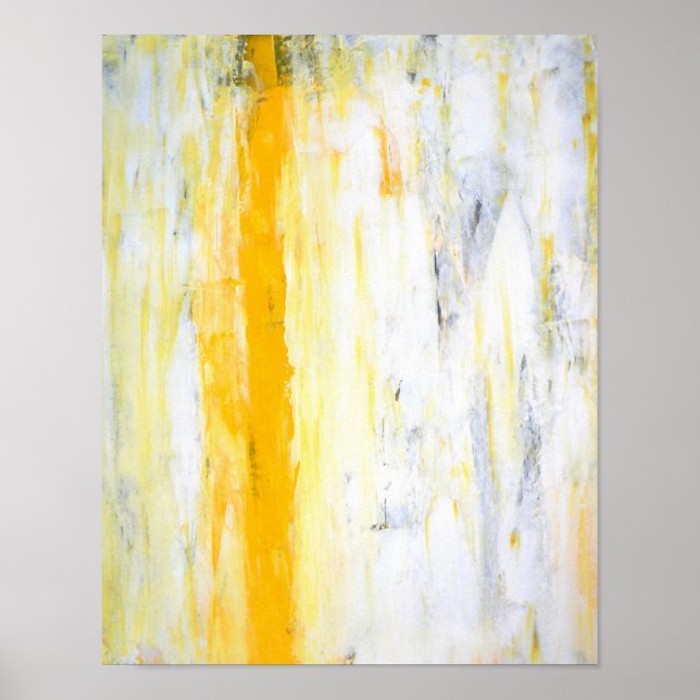 Arte abstracto gris y amarillo (Frente)