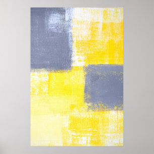 Arte abstracto gris y amarillo "ausente"