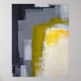 Arte abstracto gris y amarillo de 'Fiesta en bloqu