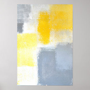 Arte abstracto gris y amarillo "descartado"