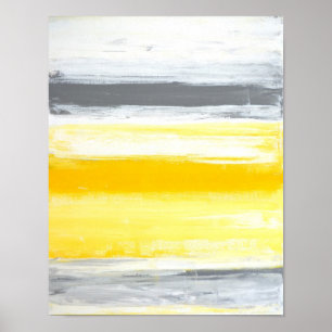 Arte abstracto gris y amarillo "doblado"