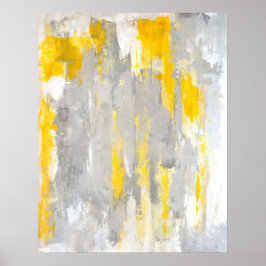 Arte abstracto gris y amarillo 'eso es aleatorio'