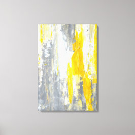 Arte abstracto gris y amarillo "Juntos"