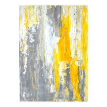 Arte abstracto gris y amarillo "Juntos"
