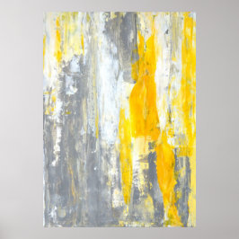 Arte abstracto gris y amarillo "Juntos"