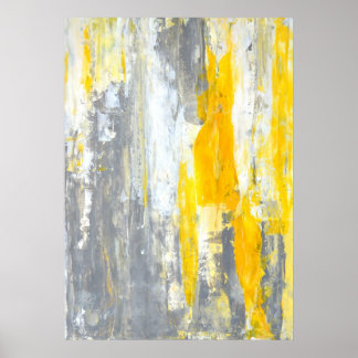 Arte abstracto gris y amarillo "Juntos"