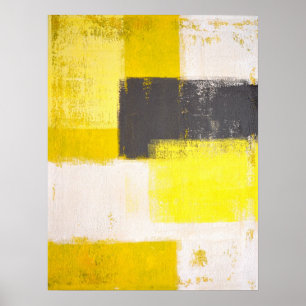 Arte abstracto gris y amarillo "simplemente