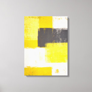 Arte abstracto gris y amarillo "simplemente