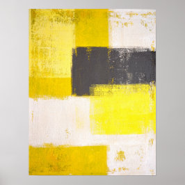 Arte abstracto gris y amarillo "simplemente modern