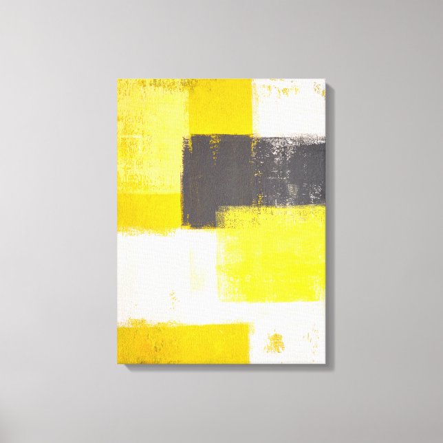 Arte abstracto gris y amarillo "simplemente modern (Anverso)