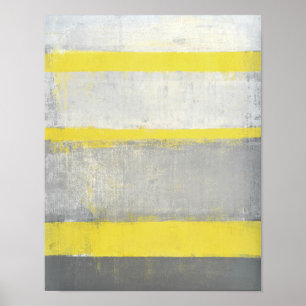 Arte abstracto gris y amarillo "sometido"