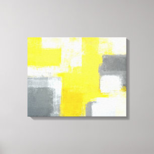 Arte abstracto gris y amarillo "tropezado"