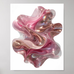 ARTE ABSTRACTO Impresión de arte en rosa vibrante