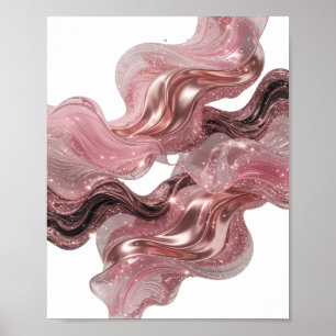 ARTE ABSTRACTO IMPRESIONANTE de PLATA Impresión de