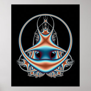 Arte abstracto infinito fractal círculos azules na