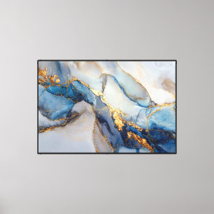 Arte abstracto inspirado en geoda azul y dorado