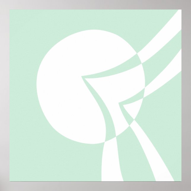 Arte abstracto japonés de menta blanca (Frente)