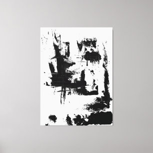 Arte abstracto, lona blanco y negro de la extra