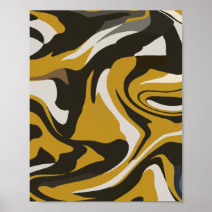 Arte abstracto marrón terroso con remolinos fluido