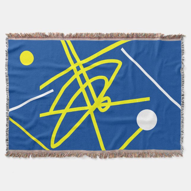 Arte Abstracto Minimalismo Gris Amarillo Manta de  (Anverso)