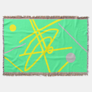Arte Abstracto Minimalismo Gris Amarillo Manta de 