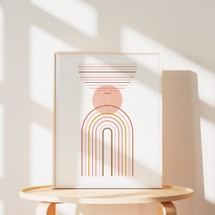 Arte abstracto minimalista boho arcoíris