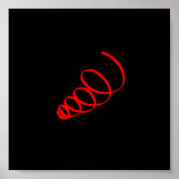 Arte abstracto minimalista espiral roja poster neg