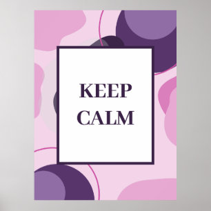 Arte abstracto minimalista "Keep Calm" en púrpura