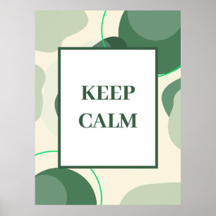 Arte abstracto minimalista "Keep Calm" verde salvi