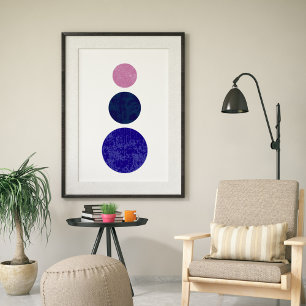 Arte abstracto minimalista moderno círculos Poster