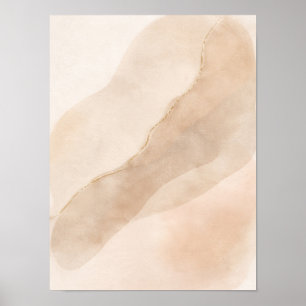 Arte abstracto minimalista neutral en póster para