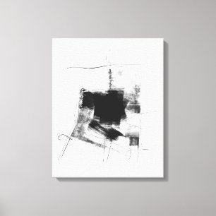 Arte abstracto mínimo en blanco y negro Nr112