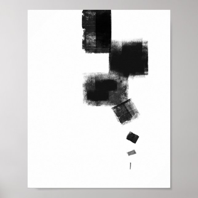 Arte abstracto mínimo en blanco y negro Nr113 (Frente)