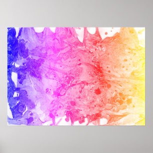Arte abstracto moderno amarillo morado rosado azul