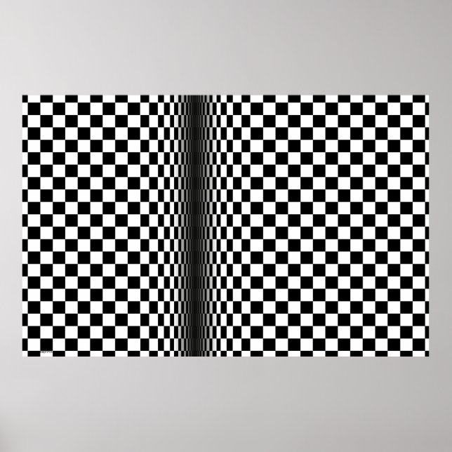 Arte abstracto moderno blanco negro 3d cuadrados e (Frente)