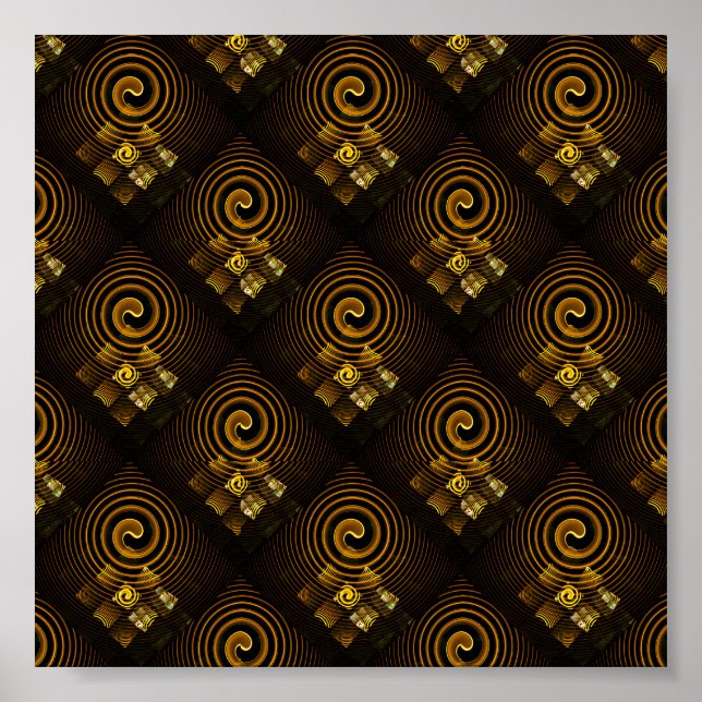 Arte abstracto moderno boho elegante dorado Patrón (Frente)