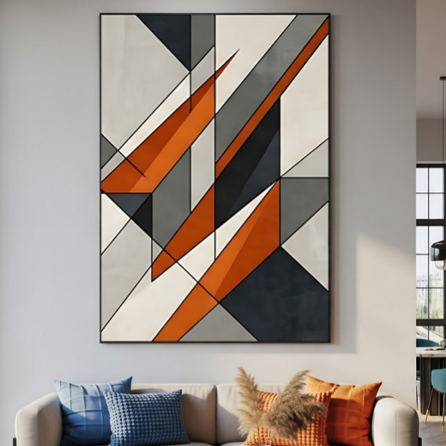 Arte abstracto moderno con acento naranja quemada (Subido por el creador)