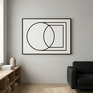 Arte abstracto moderno de círculo cuadrado