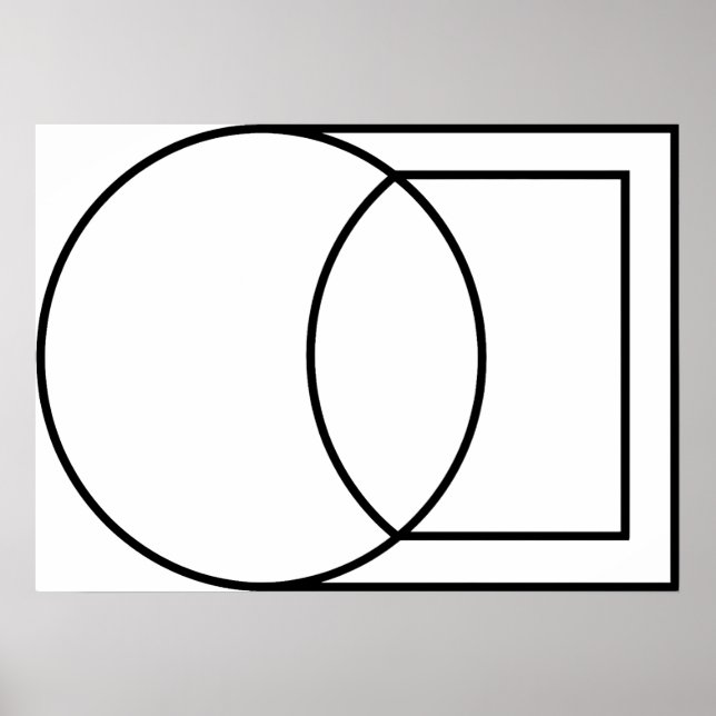 Arte abstracto moderno de círculo cuadrado (Frente)