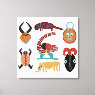 Arte abstracto moderno de la cara tribal africana