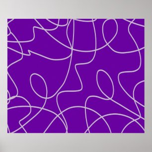 Arte abstracto moderno de línea en púrpura